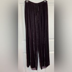 CABI VELVET WOMENS WIDE LEG BROWN PANTS SIZE LARGE